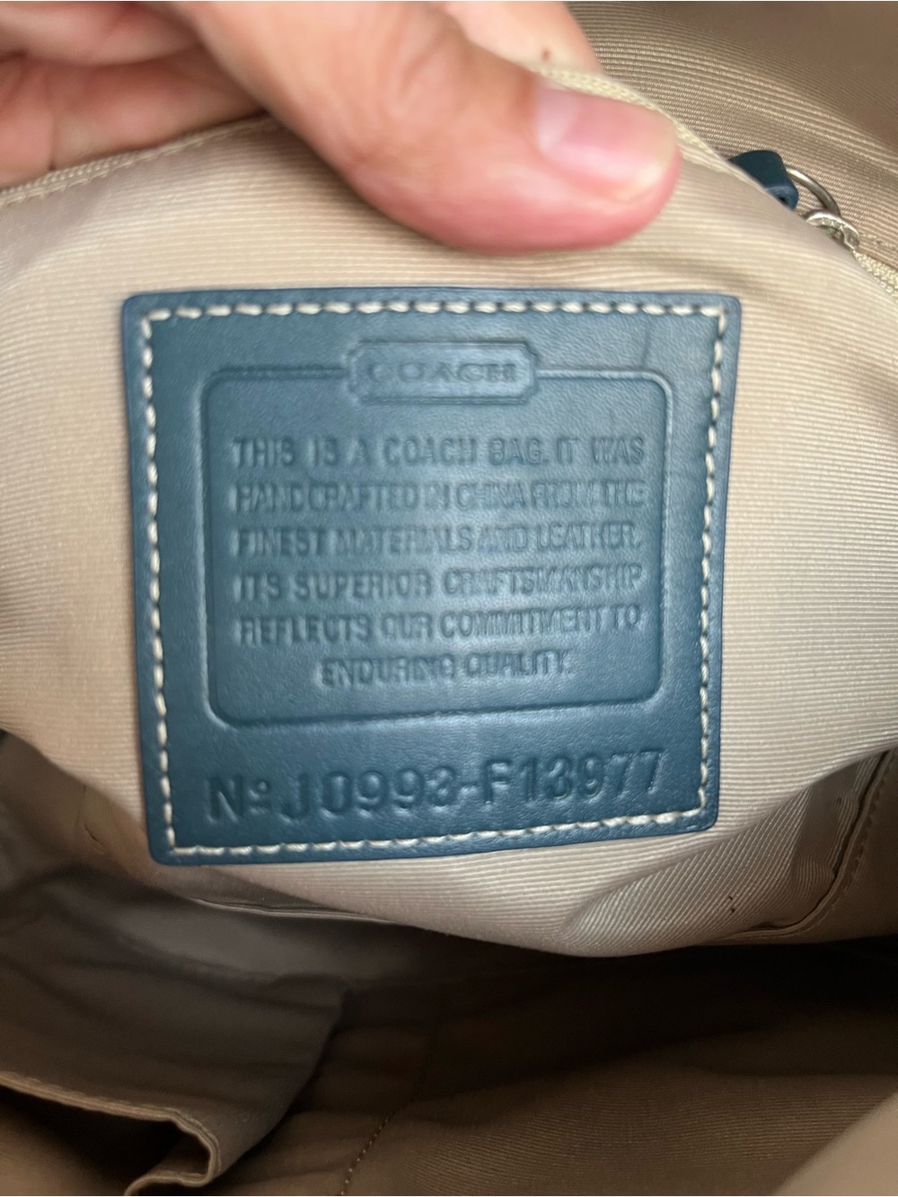 Coach Teal Signature Jacquard Satchel with Front Turn-Lock - Picture 8 of 16